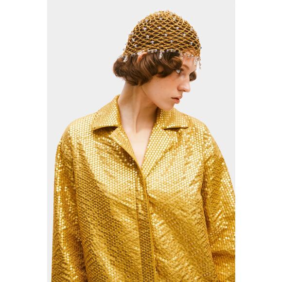 Sleeper Supernova Sequined Shirt In Gold - Picture 2 of 6